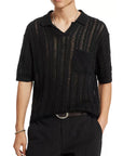 ODIN TEXTURED LINEN POLO - JOHN VARVATOS