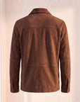 Soft Suede Aiden Pocket Shirt Jacket – SAND – BROWN - Ghost Mannequin Back