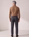 GORDON SC VIRGIN WOOL SHIRT – WARM CAMEL MELANGE - Full Body Back