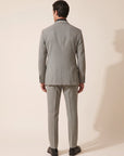 MICRO-DOT DOUBLE-BREASTED PEAK LAPEL SUIT - GABRIELE PASINI – BLACK / IVORY - Full Back Model
