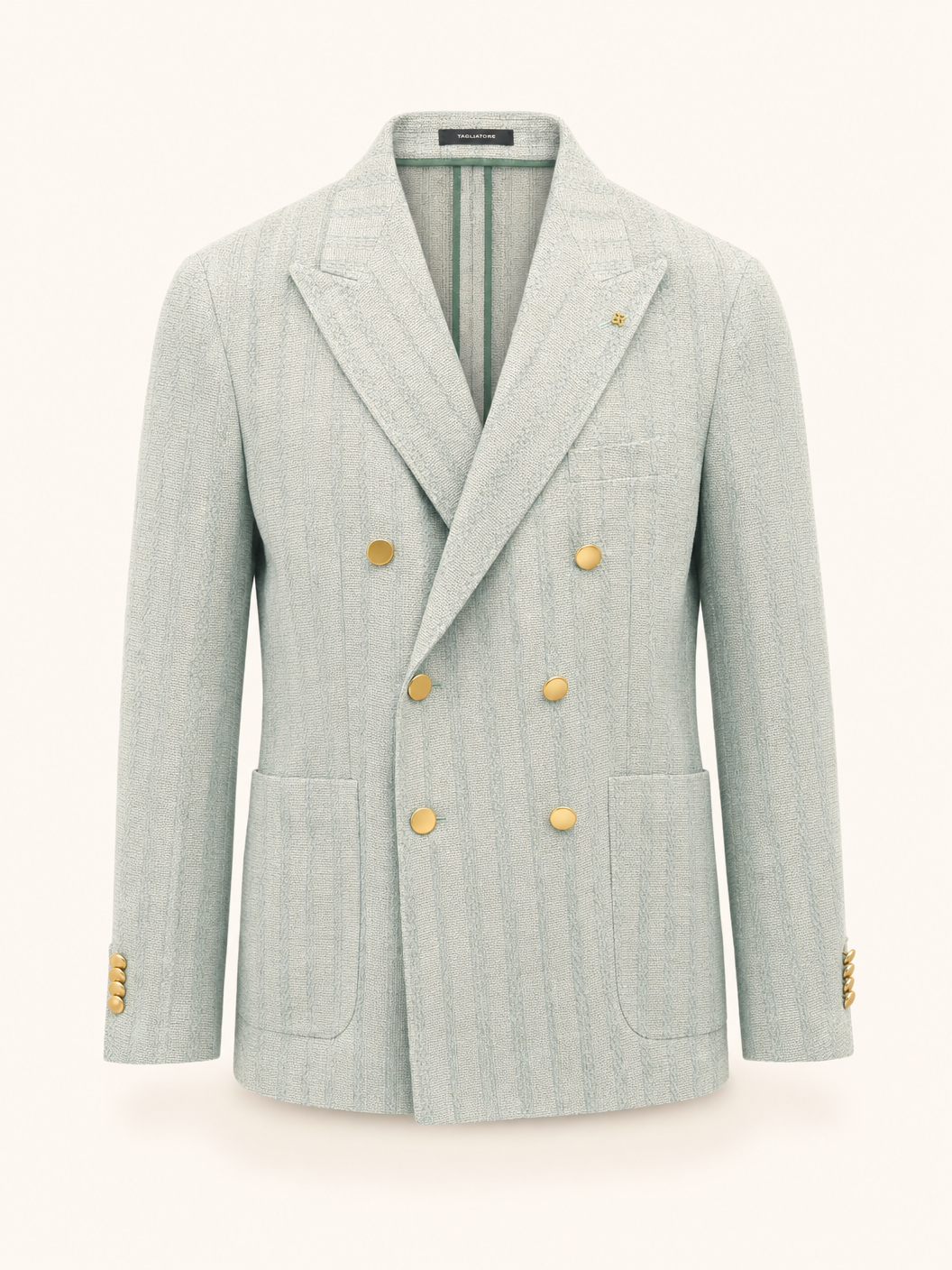Tagliatore Knit Db Blazer Teal — Image 5