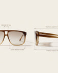 Vintage Frames Riviera Gradient Brown – Light Brown Gradient – GRADIENT BROWN / LIGHT BROWN GRADIENT - Measurements