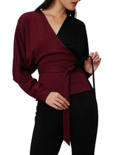 Load image into Gallery viewer, Phaedra Colourblock Tie Waist Top - Diane Von Furstenberg
