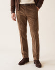 Brandon Corduroy Trousers – SAND – DARK BROWN - Hero Front
