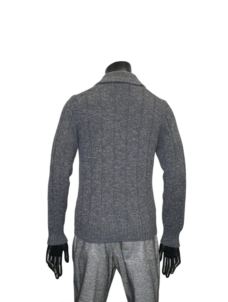 PRINTED YARN DROPSTITCH ZIP KNIT - GRAN SASSO