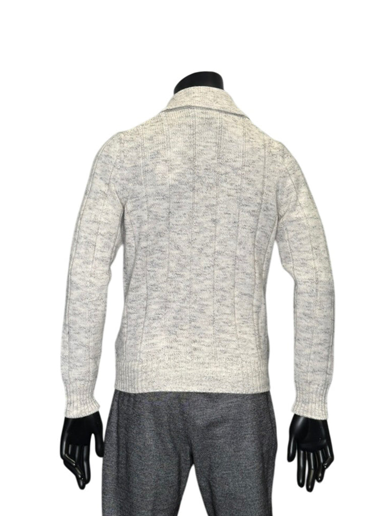 PRINTED YARN DROPSTITCH ZIP KNIT - GRAN SASSO