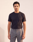 Circolo 1901 Cashmere-Touch Short-Sleeve T-Shirt – BLACK - Hero Front