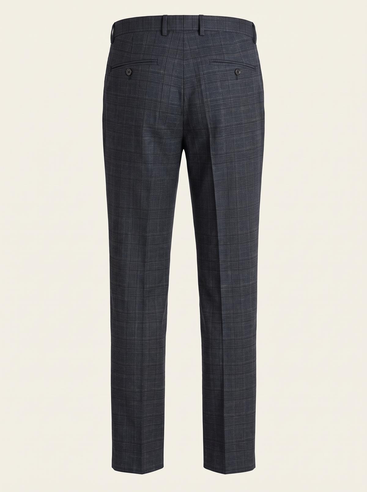CRAIG STR PERFORMANCE STRETCH TROUSER – CHARCOAL NAVY GLEN PLAID - Ghost Back