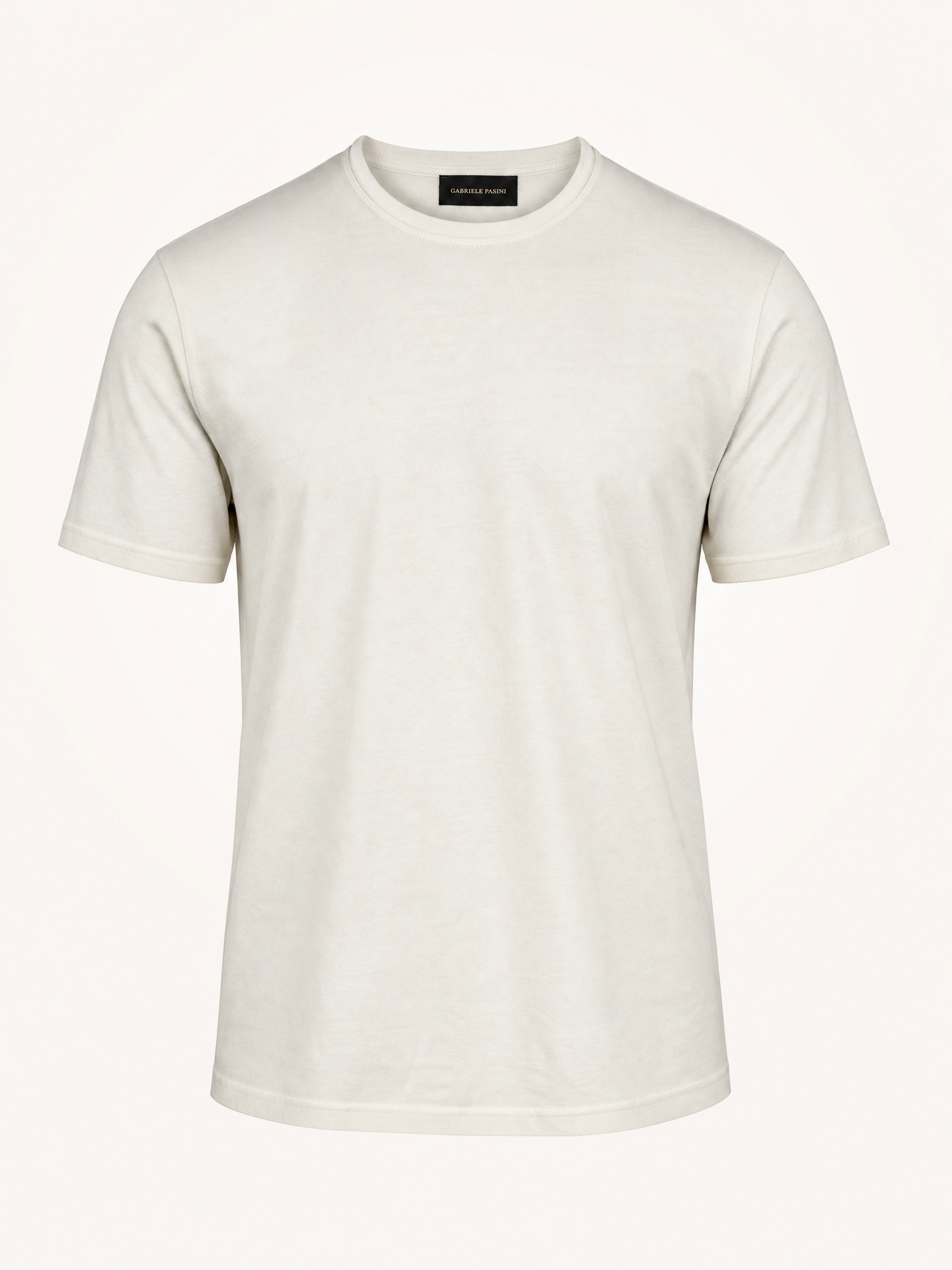 SS Knit T-Shirt Gabriele Pasini – IVORY - Ghost Mannequin Front