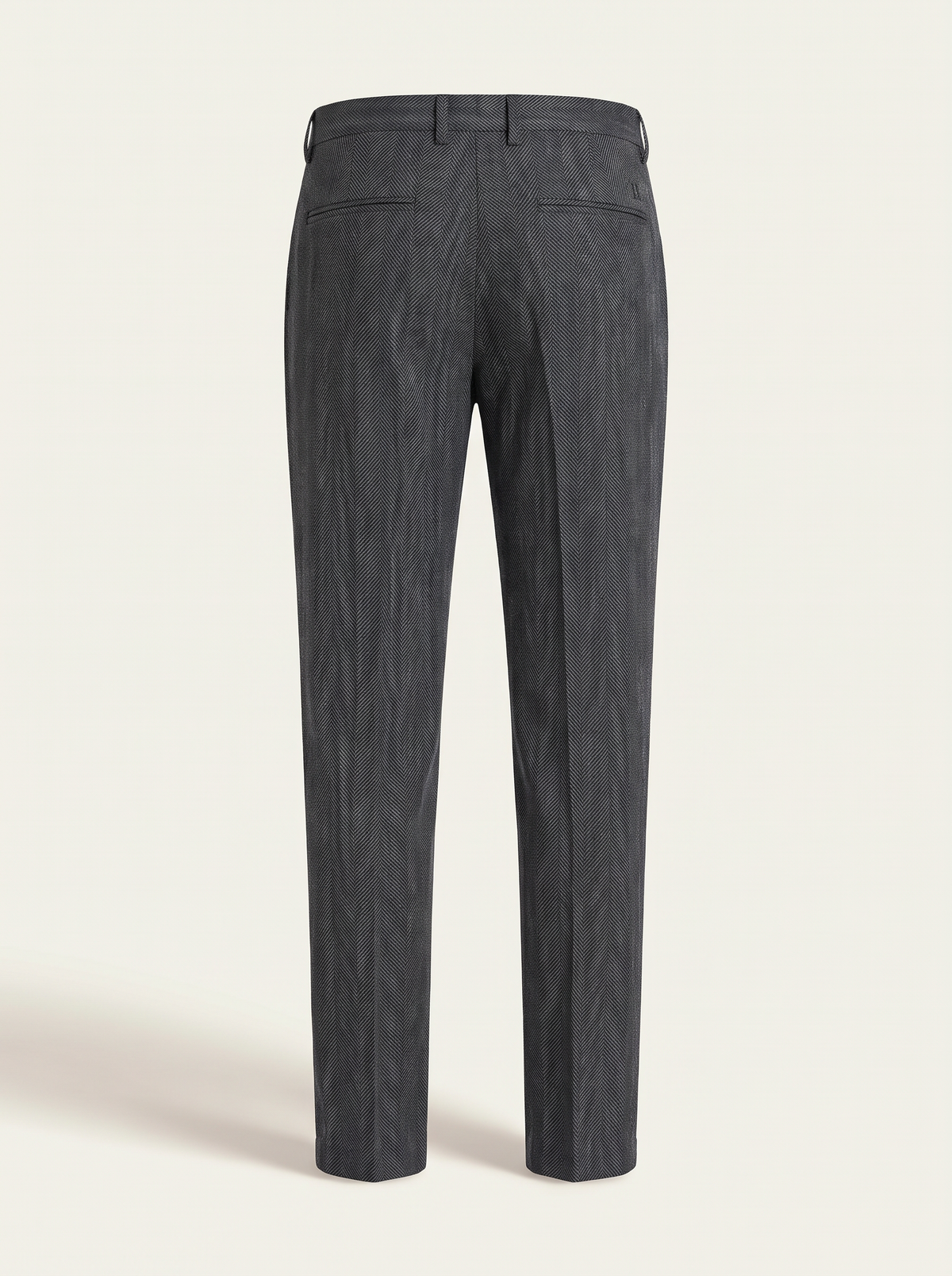 HERRINGBONE REG SUIT PANTS - LES DEUX – BLACK - Ghost Back