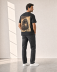 Bastille Alcantara Printed T-Shirt — Black — On Model Back