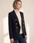 Upstate Wool Dickey — Ivory – IVORY - Three-Quarter Styled View