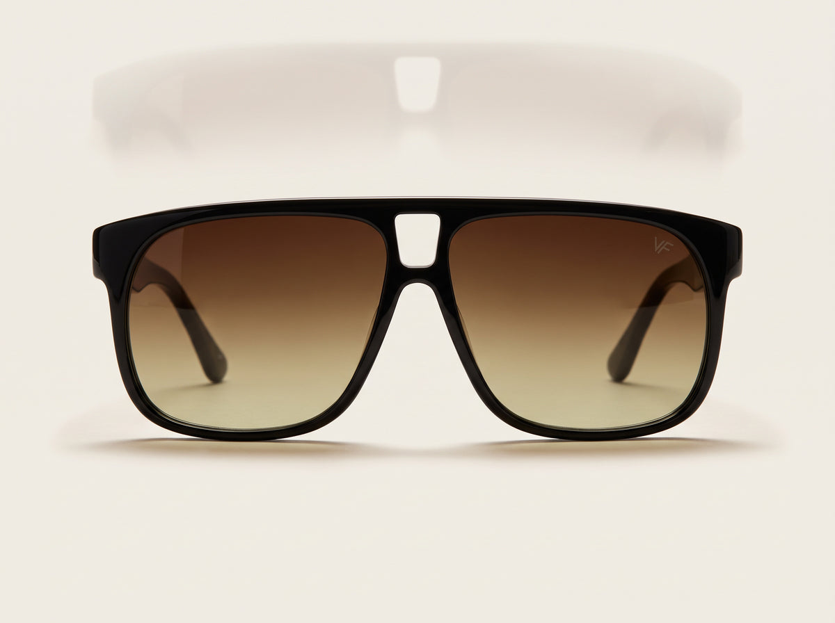 Vintage Frames Riviera Black Acetate – Espresso Gradient – BLACK / ESPRESSO GRADIENT - Front hero