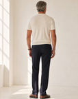 SAND Knit Crewneck T-Shirt – IVORY - Full Back Model