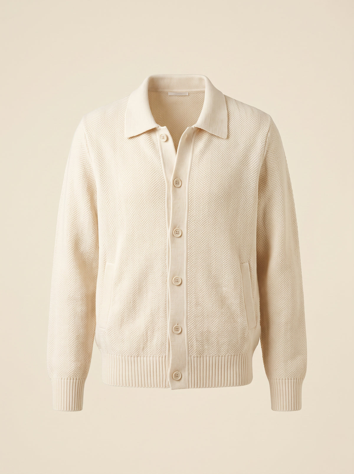 FRADI Milk Collared Cardigan – MILK - Ghost Front