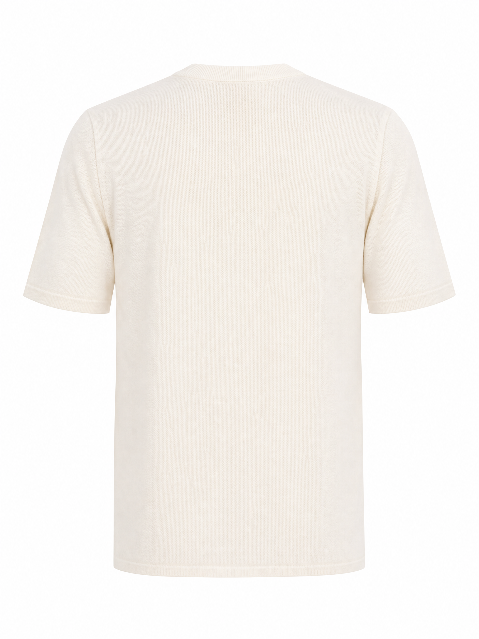 SAND Knit Crewneck T-Shirt – IVORY - Ghost Mannequin Back