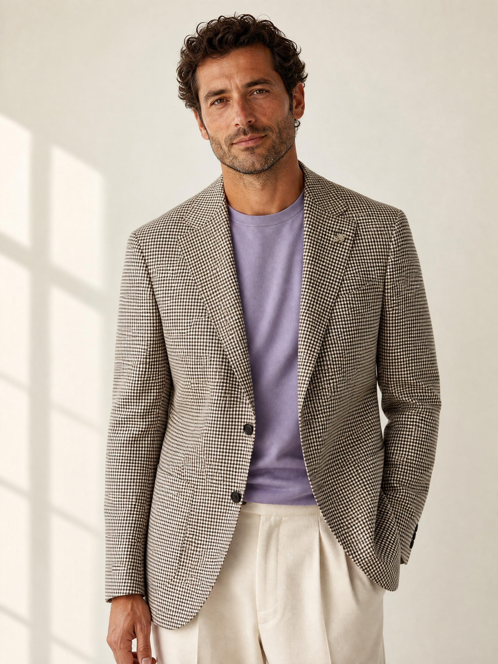 Small Check SB Blazer Gabriele Pasini – BROWN - Hero Front