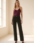 L’AGENCE Scottie Corduroy Pant – ARMY - Full Front Model