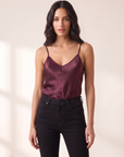 L’AGENCE Lexi Silk Camisole – DEEP SANGRIA - Hero Front