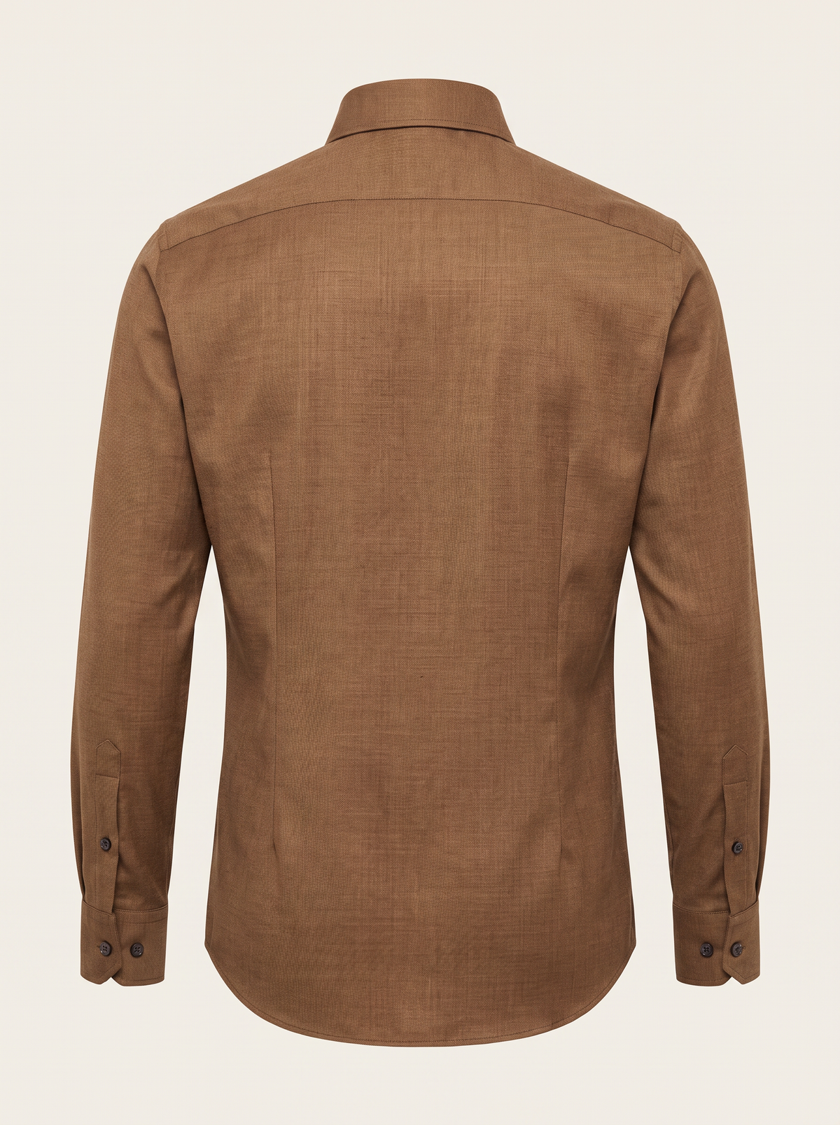 GORDON SC VIRGIN WOOL SHIRT – WARM CAMEL MELANGE - Ghost Back