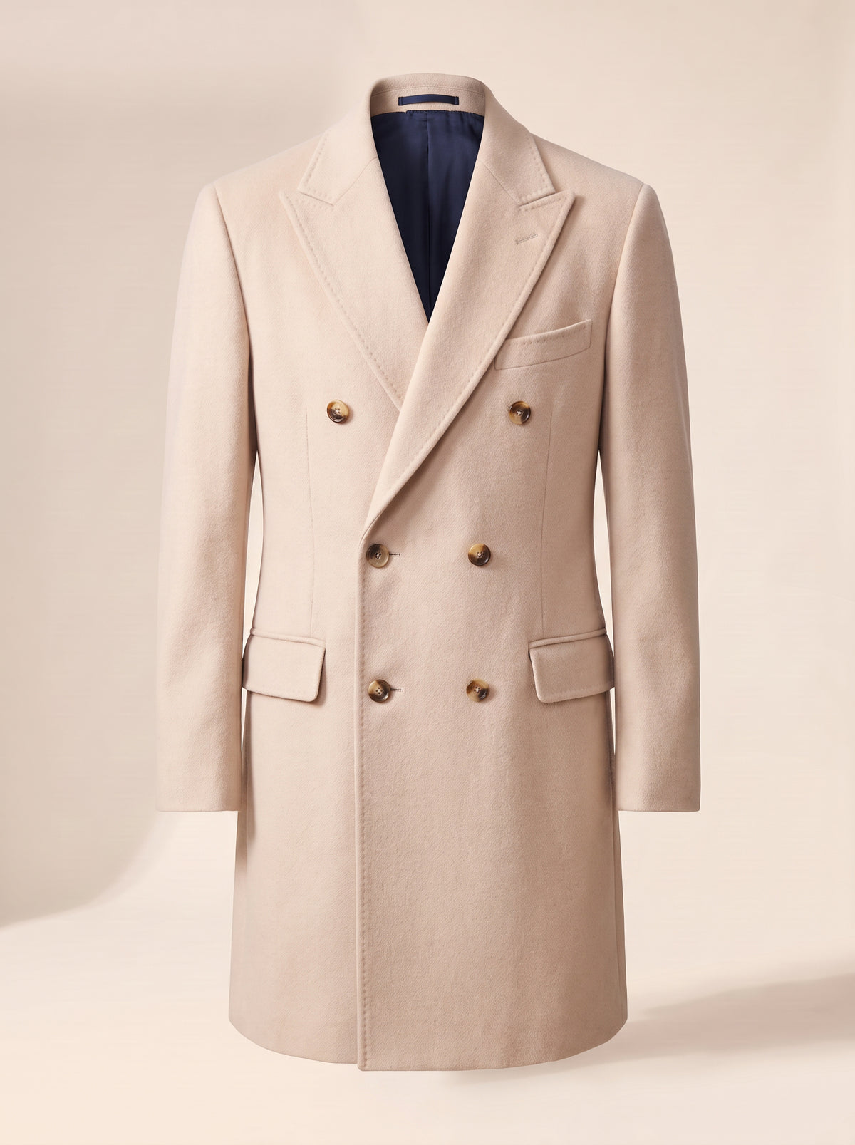 Sultan Double-Breasted Coat – SAND – CREAM - Ghost Front