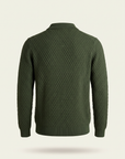 CHECK STRUCTURE KNITTED LS POLO - LES DEUX – RIFLE GREEN - Ghost Back