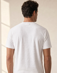Gran Sasso Terry Cotton T-Shirt – WHITE - Mid-body Back