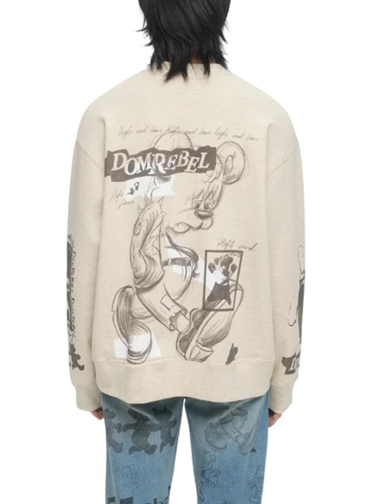 SKETCHED CREWNECK SWEATSHIRT - DOM REBEL