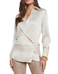 Sora Wrap Front Blouse - L’AGENCE