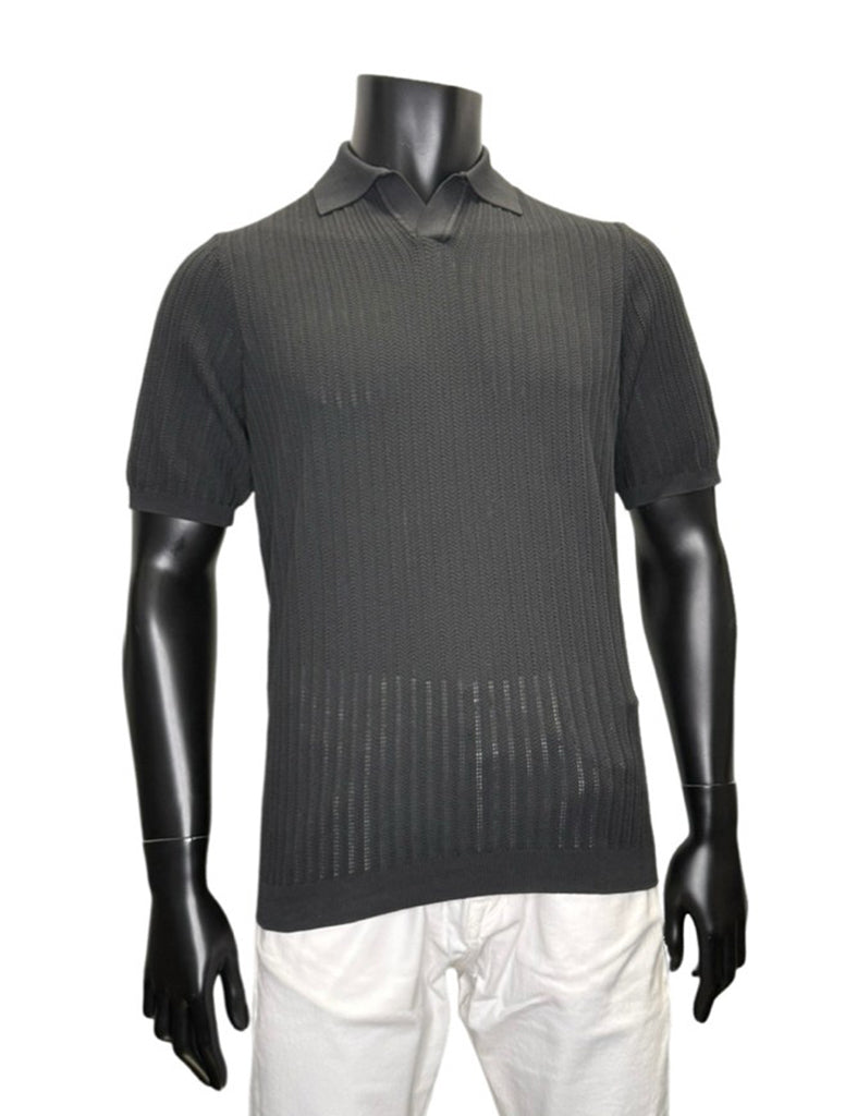 SS JOHNNY COLLAR KNIT - FERRANTE