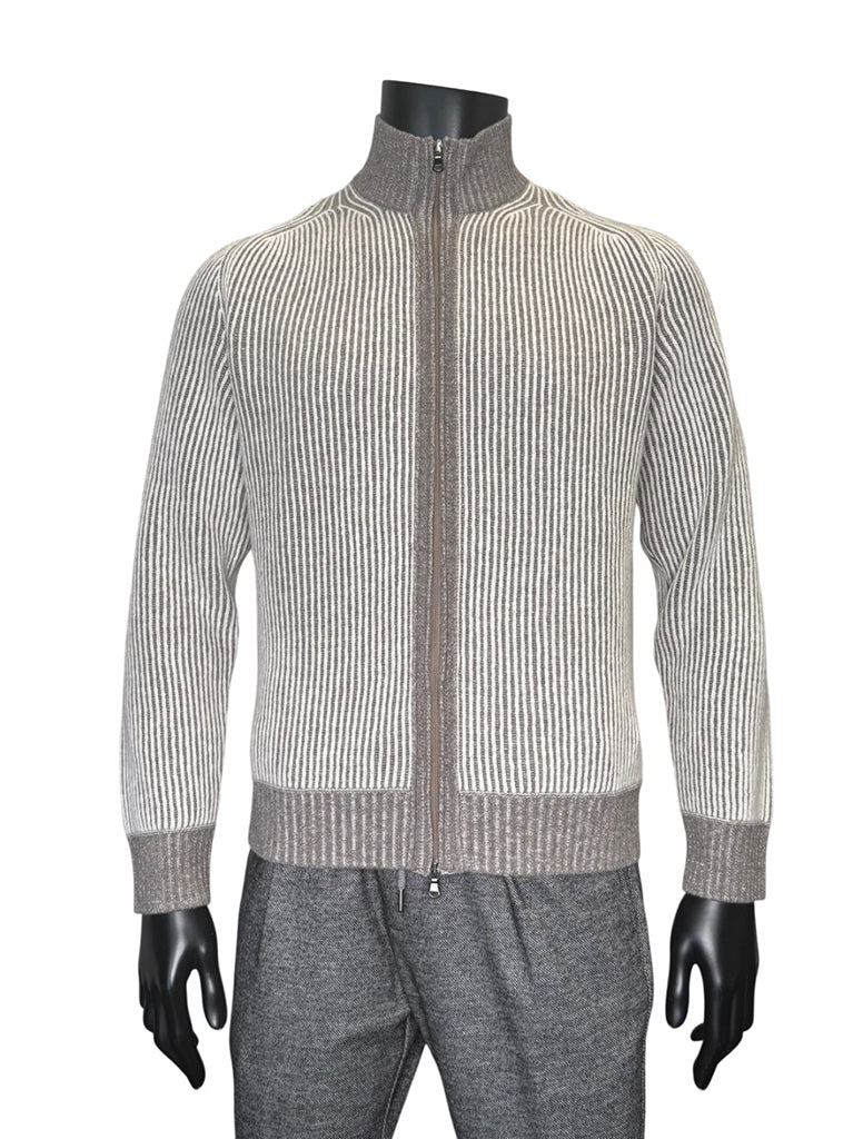 STRIPE ZIP KNIT - FRADI