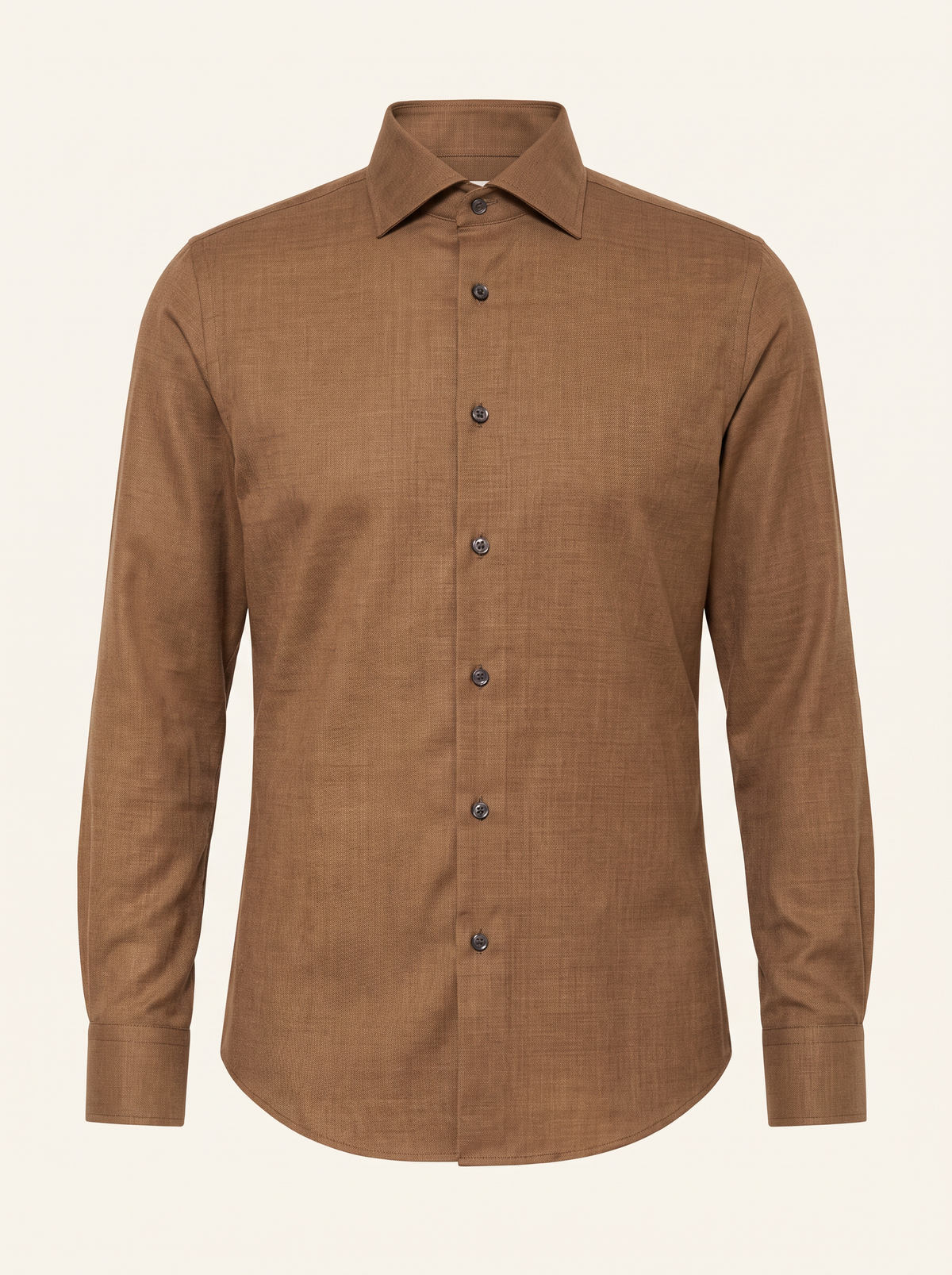 GORDON SC VIRGIN WOOL SHIRT – WARM CAMEL MELANGE - Ghost Front