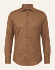 GORDON SC VIRGIN WOOL SHIRT – WARM CAMEL MELANGE - Ghost Front