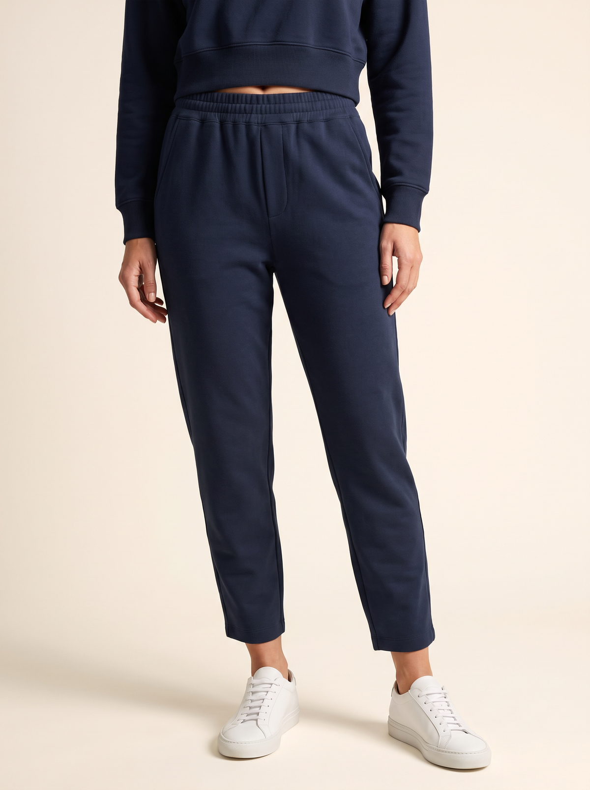 Brushed Pima Cotton Tapered Pant – DARK NAVY - Hero Front