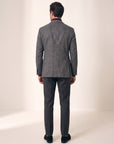 Star Napoli Textured Blazer – SAND – SMOKY GREY - Full Body Back