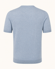 Ferrante Linen T-Shirt – Blue - Ghost Mannequin Back