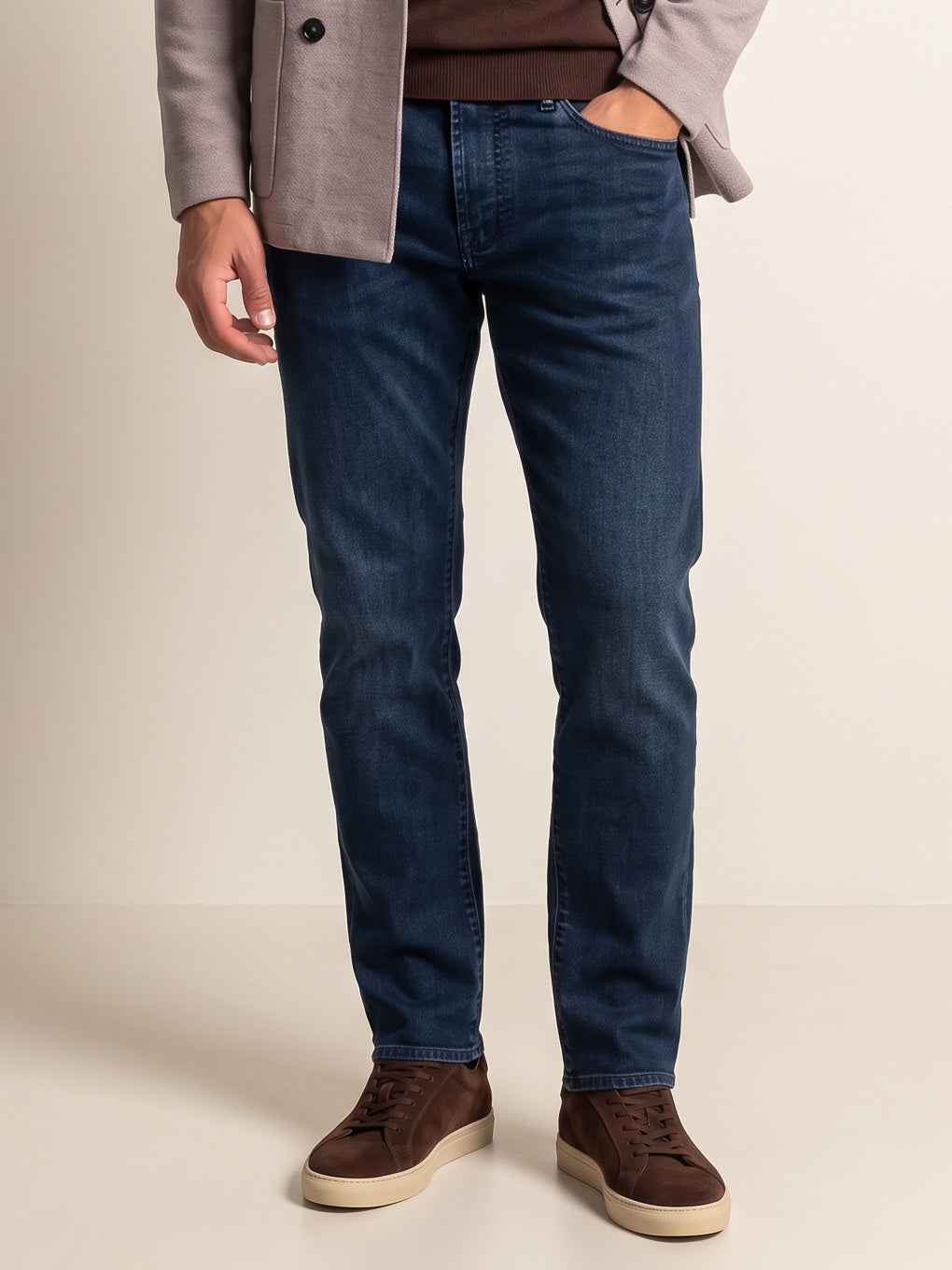 MICHELANGELO NAVY USED R-ELAX JEANS - BLUE – BLUE - Hero Front