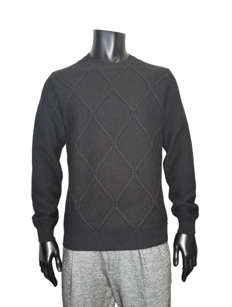 TEXTURED CASHMERE BLEND CREWNECK - FERRANTE