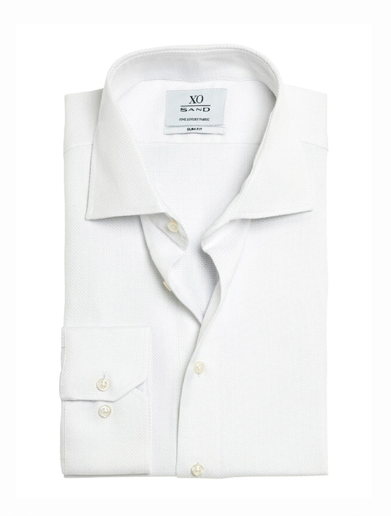 TEXTURED DRESS SHIRT - SAND