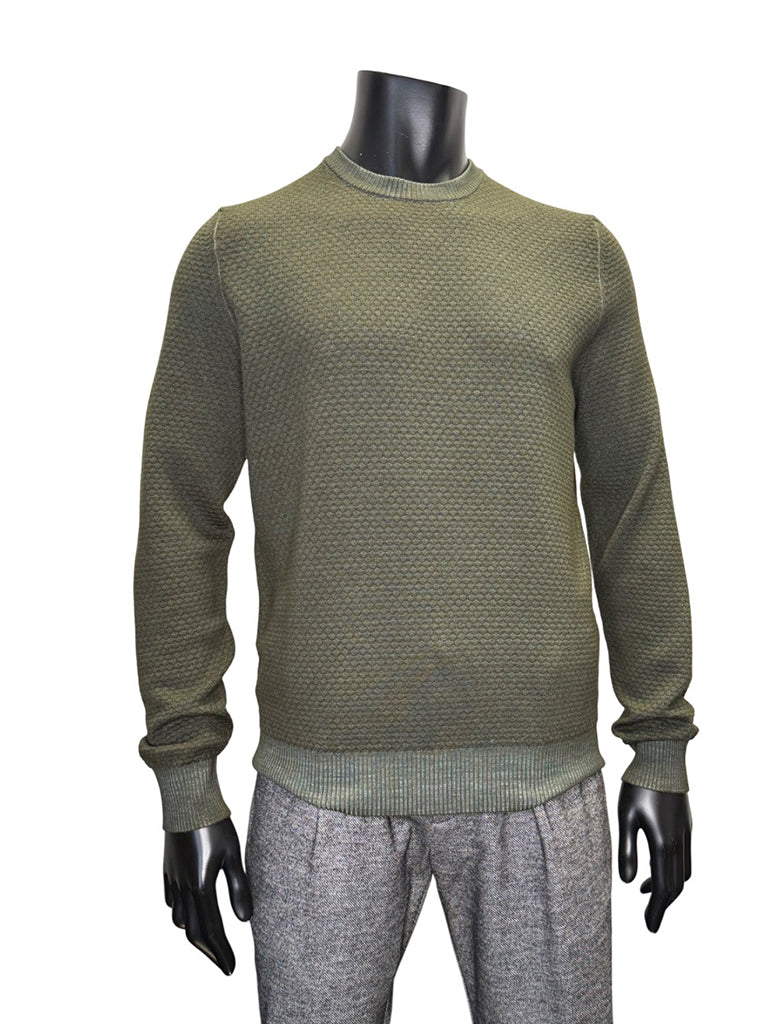 TEXTURED WASHED CREWNECK - FERRANTE