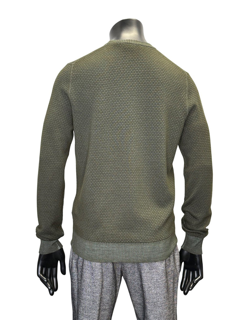 TEXTURED WASHED CREWNECK - FERRANTE