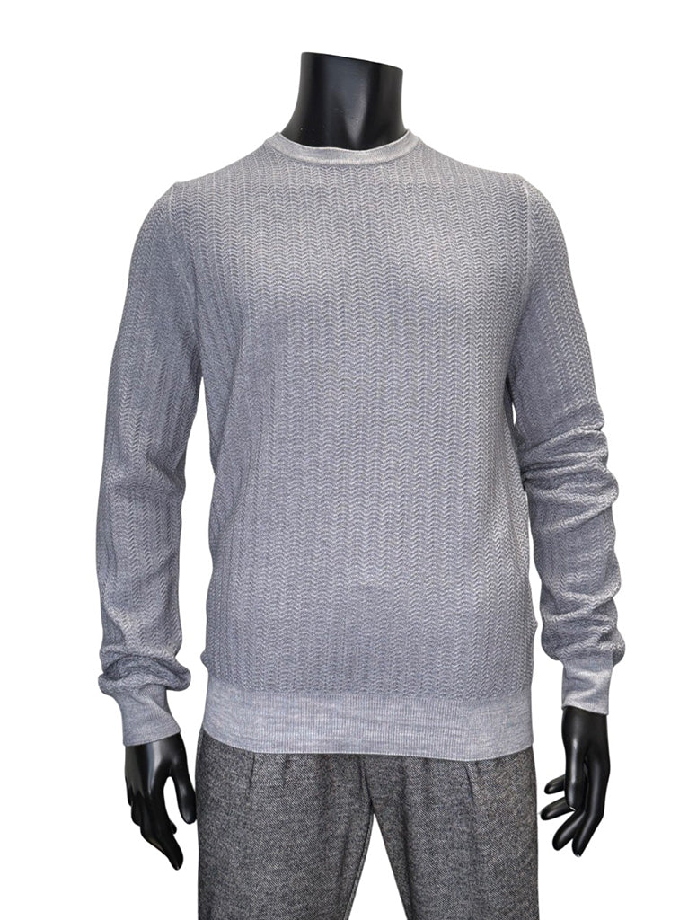 TEXTURED WASHED CREWNECK - FERRANTE