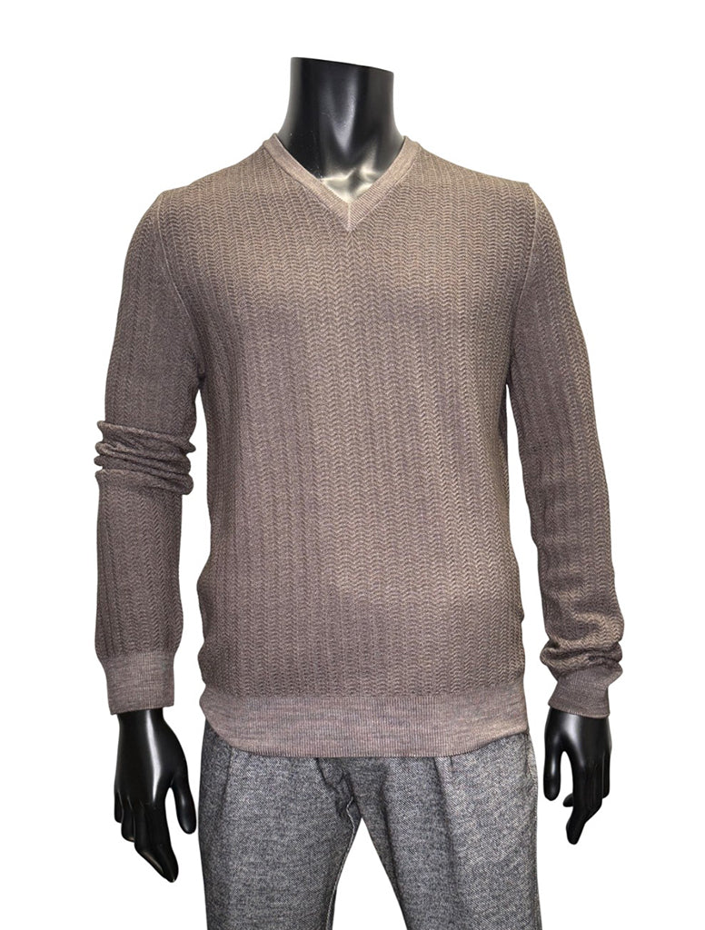 TEXTURED WASHED V-NECK - FERRANTE