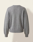 Frankie Pullover with Pearl Pin — Medium Heather Grey – MEDIUM HEATHER GREY - Ghost Back