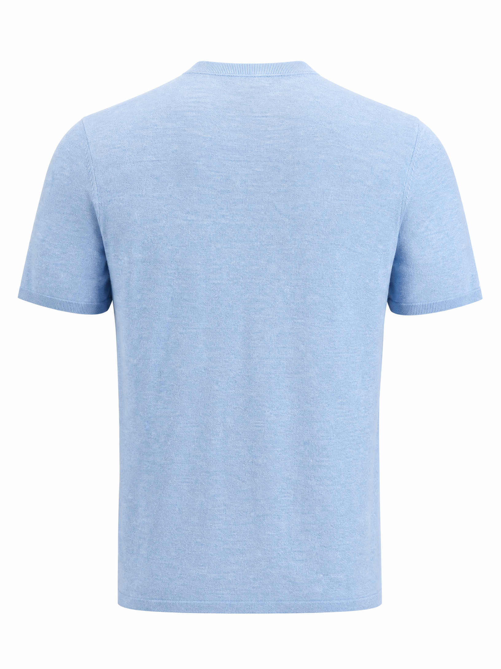 SAND Linen Crewneck T-Shirt – SKY - Ghost Mannequin Back