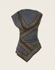 Yvonne Asymmetric Scarf Top — Heritage Navy Multi – HERITAGE NAVY MULTI - Ghost Back