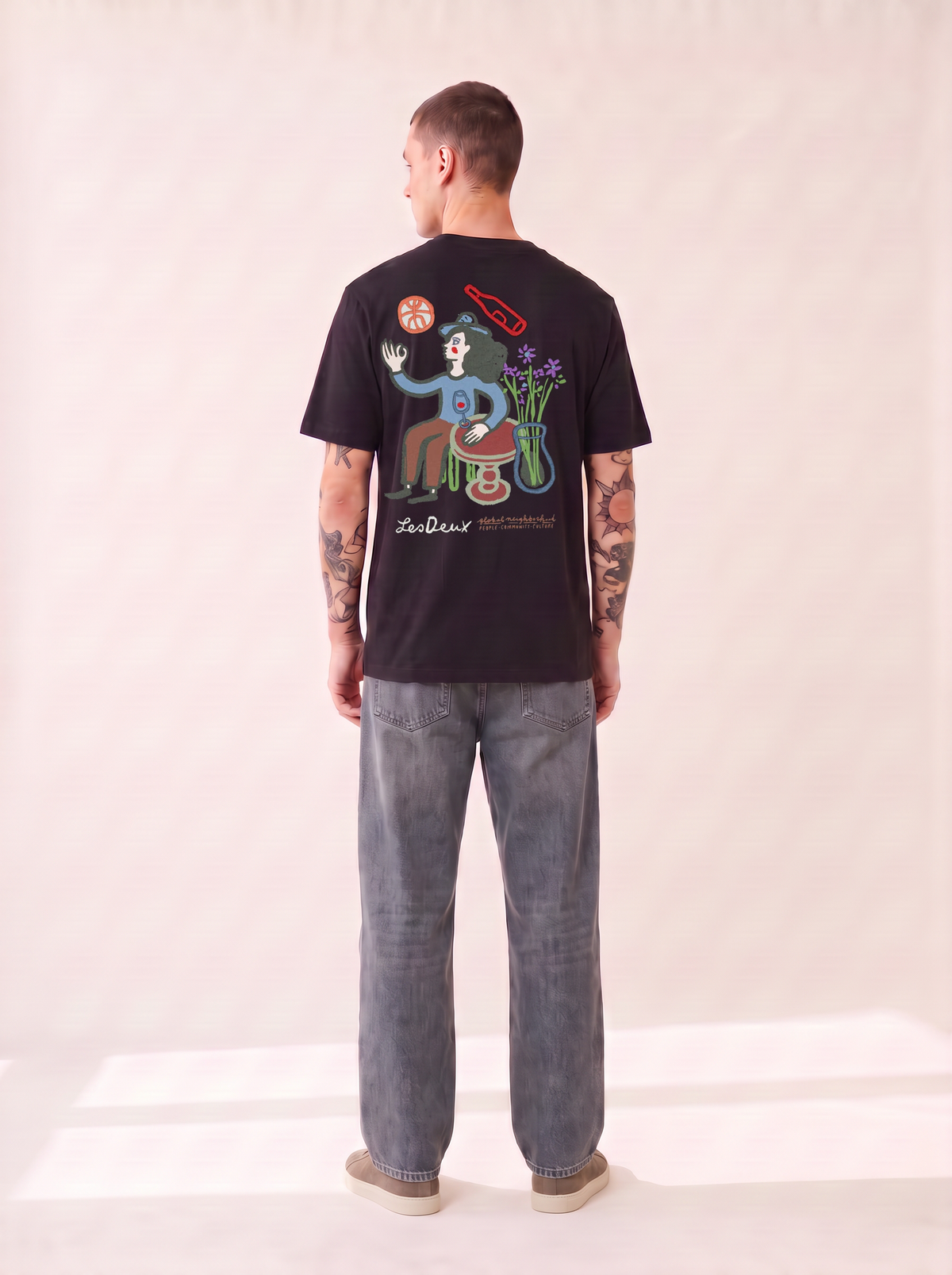 RURAL T-SHIRT - LES DEUX – BLACK - Full Back Model