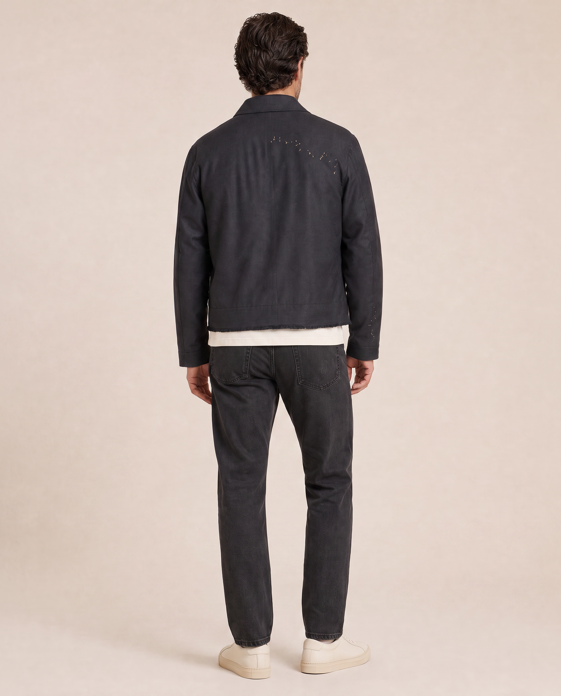 BACKSTAGE WOOL JACKET - DOM REBEL – BLACK - Full Back Model