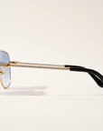 Vintage Frames Snatch Double Rope Edition 18KT Two-Tone Gold – Pastel Blue – YELLOW / WHITE GOLD / PASTEL BLUE - Side profile