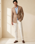 SAND Knit Johnny Collar – SKY - Full Front Model